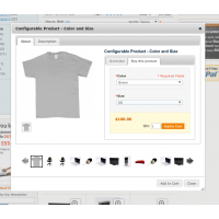 Dynamic Catalog Slideshow and Quick View: Product options for configurable product